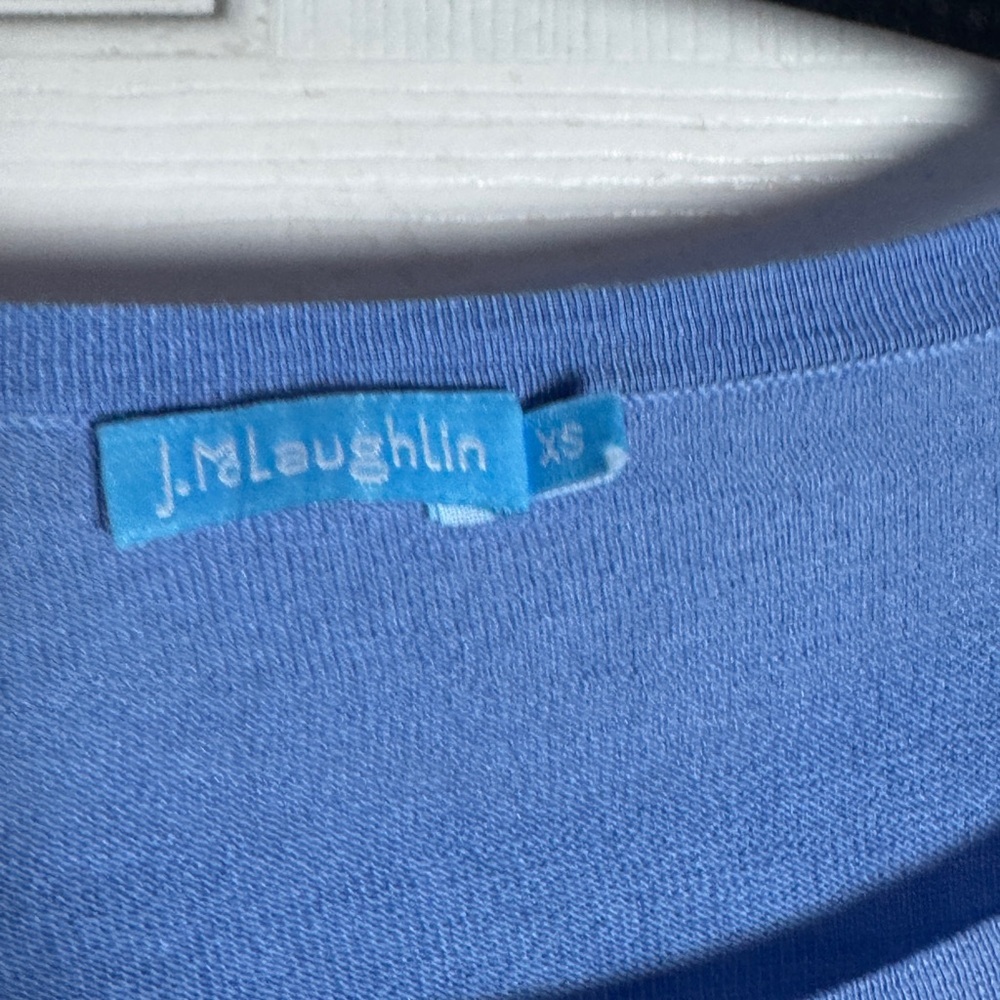 Elegant Blue Long Sleeve Women's Top - Picture 4 of 5